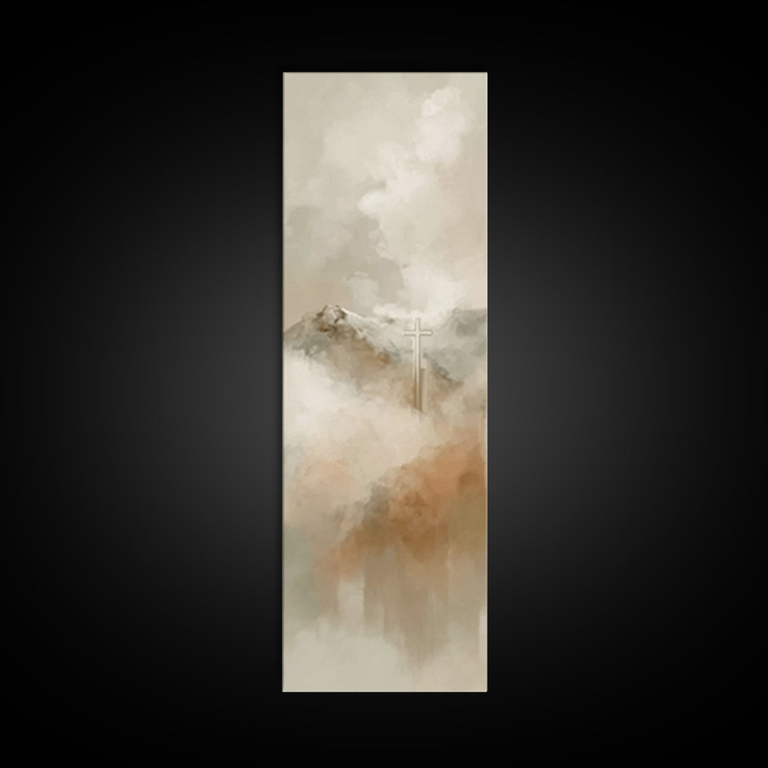 Cross Of Eternity – Framed Canvas Print – Tall Narrow Wall Art – Christian Painting – Christian Art – Christian Art Print – Christmas Art