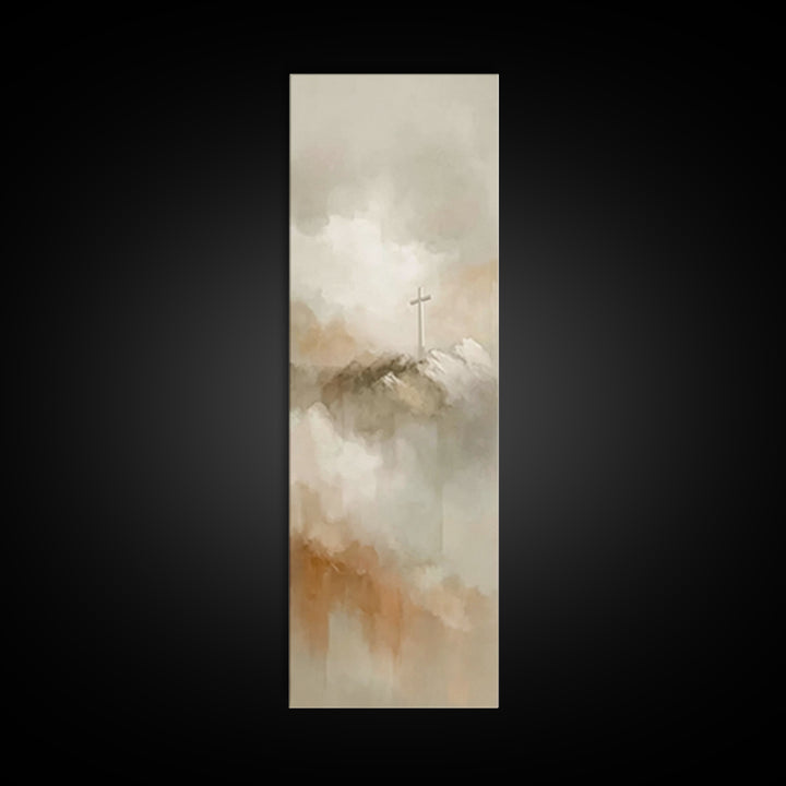 Cross Of Promise – Framed Canvas Print – Tall Narrow Wall Art – Christian Wall Art – Christian Art Canvas – Christian Painting – Christmas