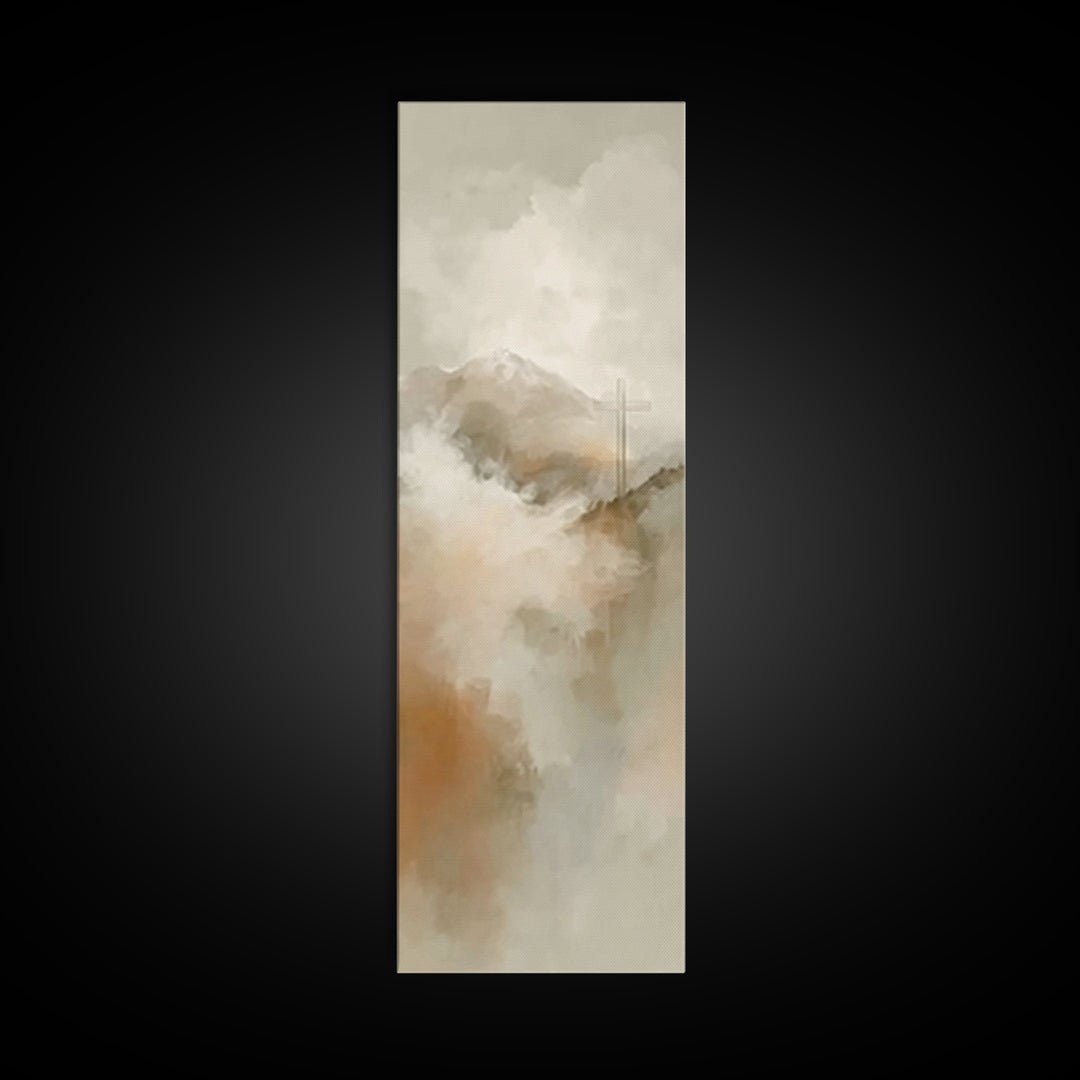 Mountain Light Grace – Framed Canvas Print – Skinny Art – Christian Art Print – Christian Wall Art – Christian Art Canvas – Christian Chris