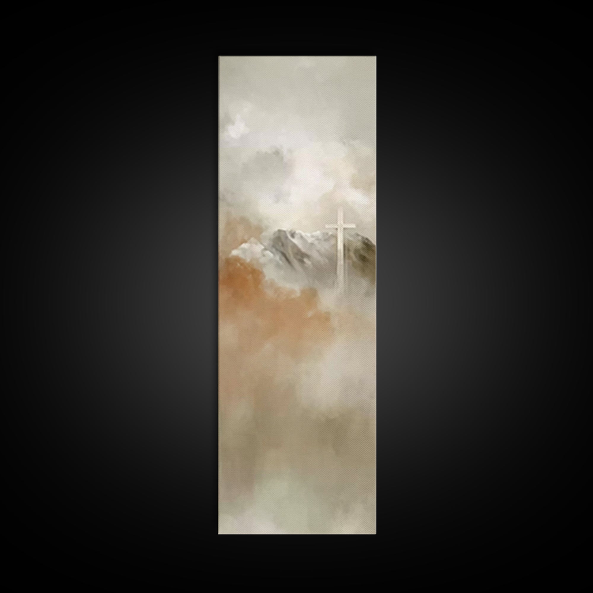 Heavenly Peaks Glory – Framed Canvas Print – Skinny Art – Christian Wall Art – Christian Art Gift – Christian Painting – Christmas Art