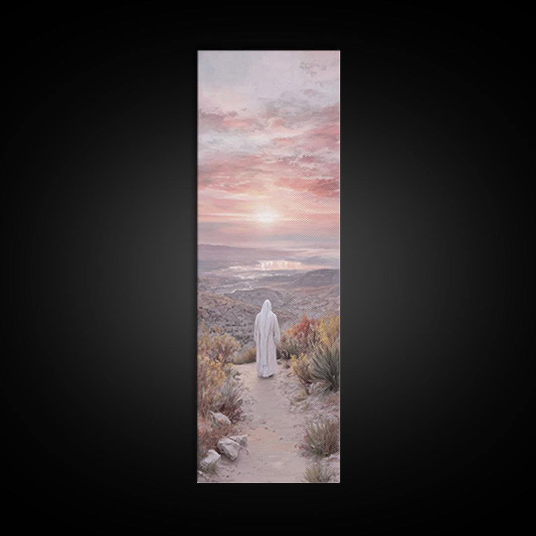 Valley Of Peace – Framed Canvas Print – Tall Narrow Wall Art – Christian Art – Christian Art Canvas – Jesus Painting – Christian Wall Art