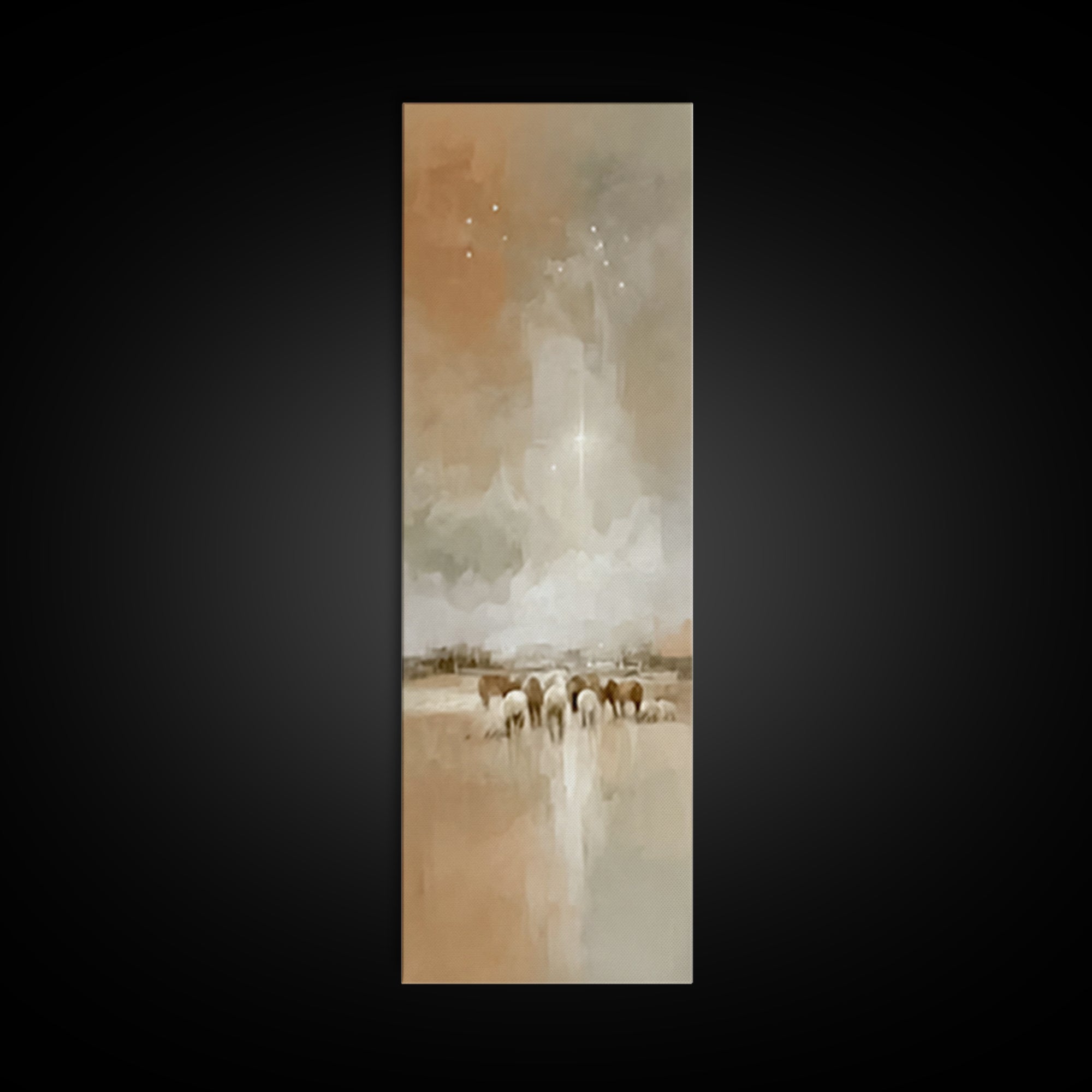 Celestial Promise - Framed Canvas Print - Christian Wall Art - Christian Art - Skinny Art - Christian Christmas Art - Jesus Painting - Chri