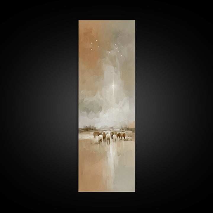 Celestial Promise - Framed Canvas Print - Christian Wall Art - Christian Art - Skinny Art - Christian Christmas Art - Jesus Painting - Chri