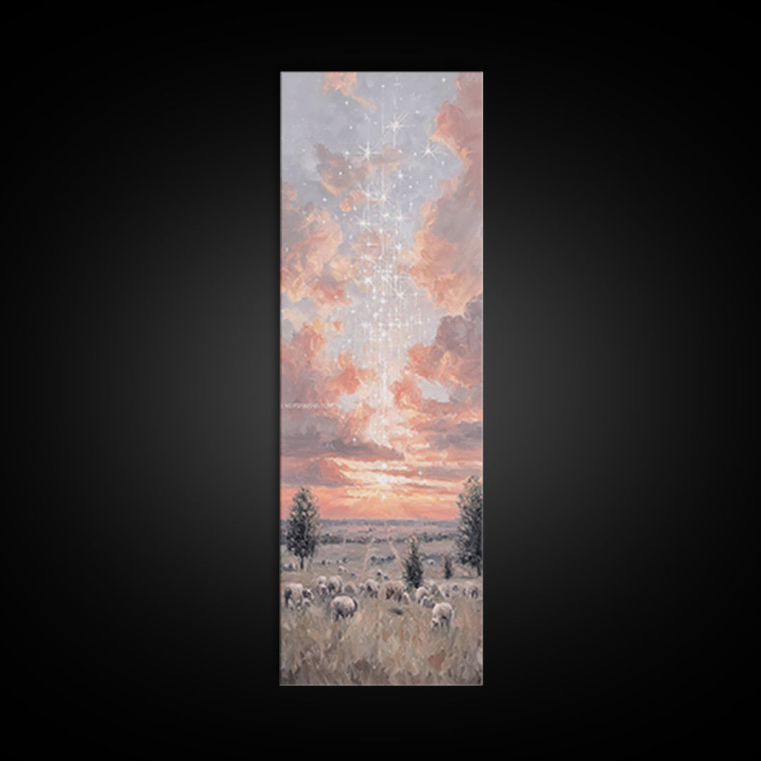 Morning Of Mercy - Framed Canvas Print - Christian Art Canvas - Tall Narrow Wall Art - Christian Wall Art - Jesus Painting - Christian Chri