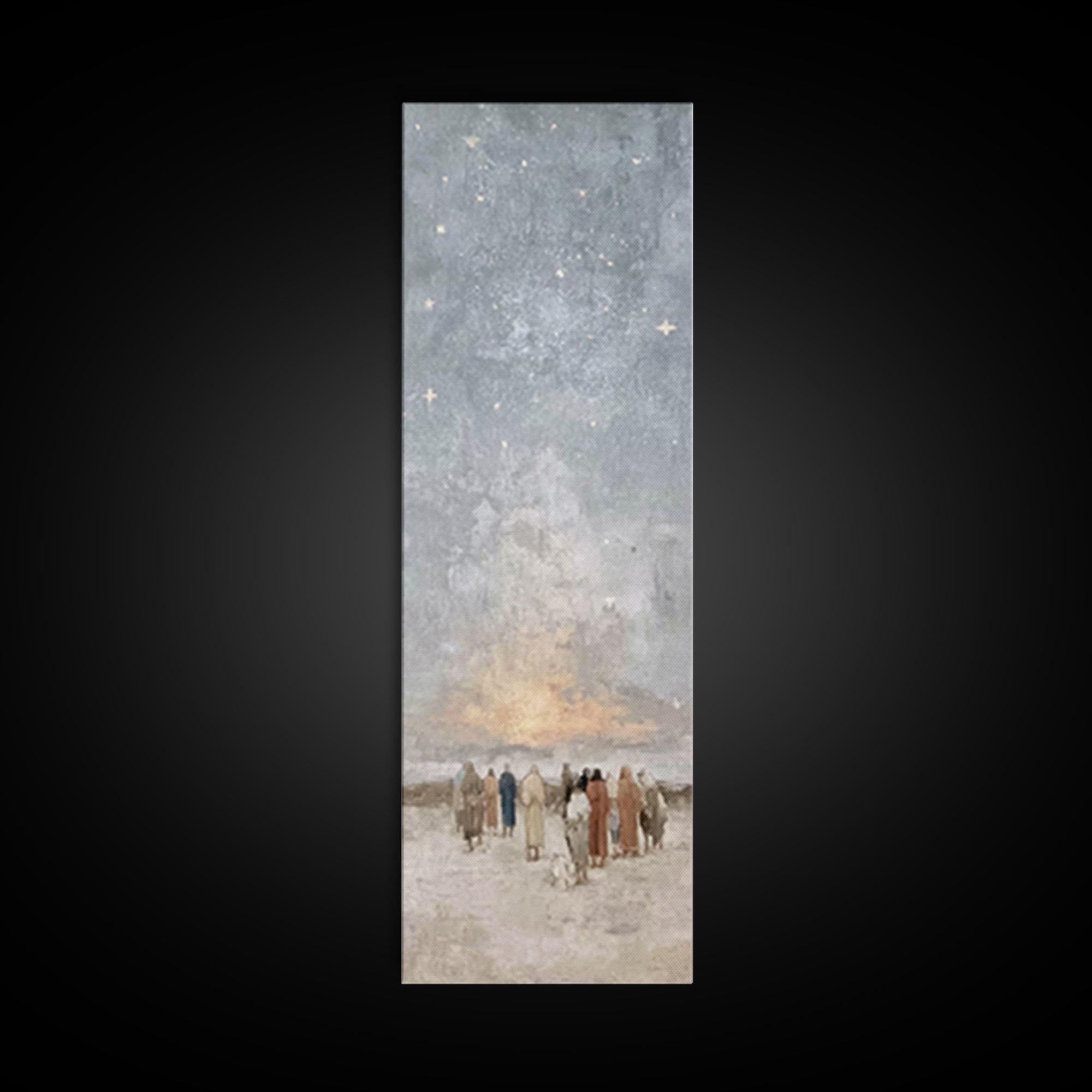 Star Of Peace - Framed Canvas Print - Christian Christmas Art - Christian Art Canvas - Jesus Painting - Christian Wall Art - Narrow Art - C