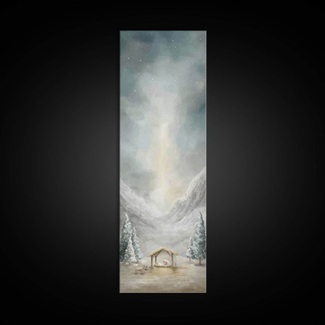 Holy Night Sky - Framed Canvas Print - Christian Christmas Art - Christian Art - Skinny Art - Jesus Painting - Christian Art Canvas - Chris
