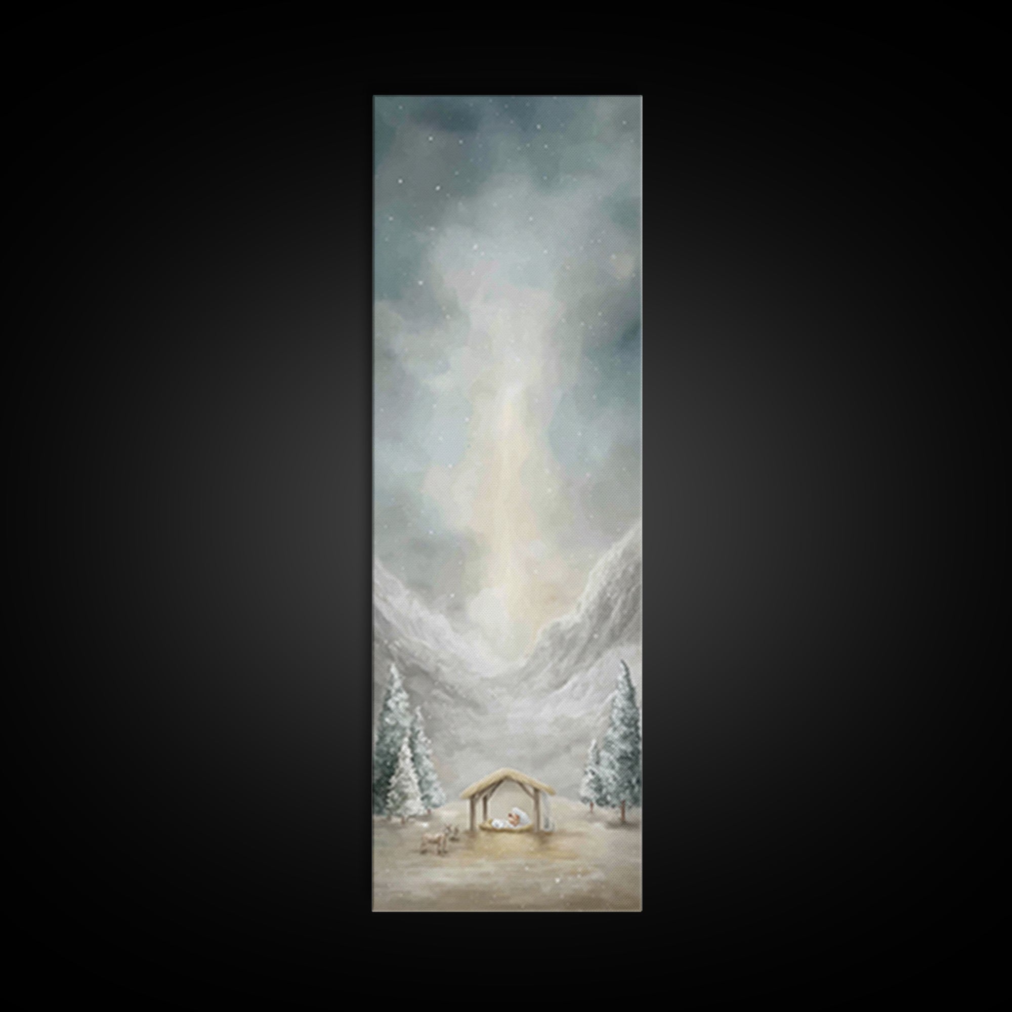Holy Night Sky - Framed Canvas Print - Christian Christmas Art - Christian Art - Skinny Art - Jesus Painting - Christian Art Canvas - Chris