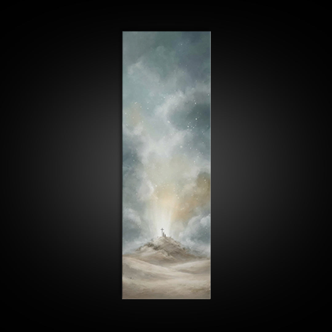 Hill Of Salvation – Framed Canvas Print – Narrow Art – Christian Wall Art – Christian Art – Christian Art Canvas – Christian Gift