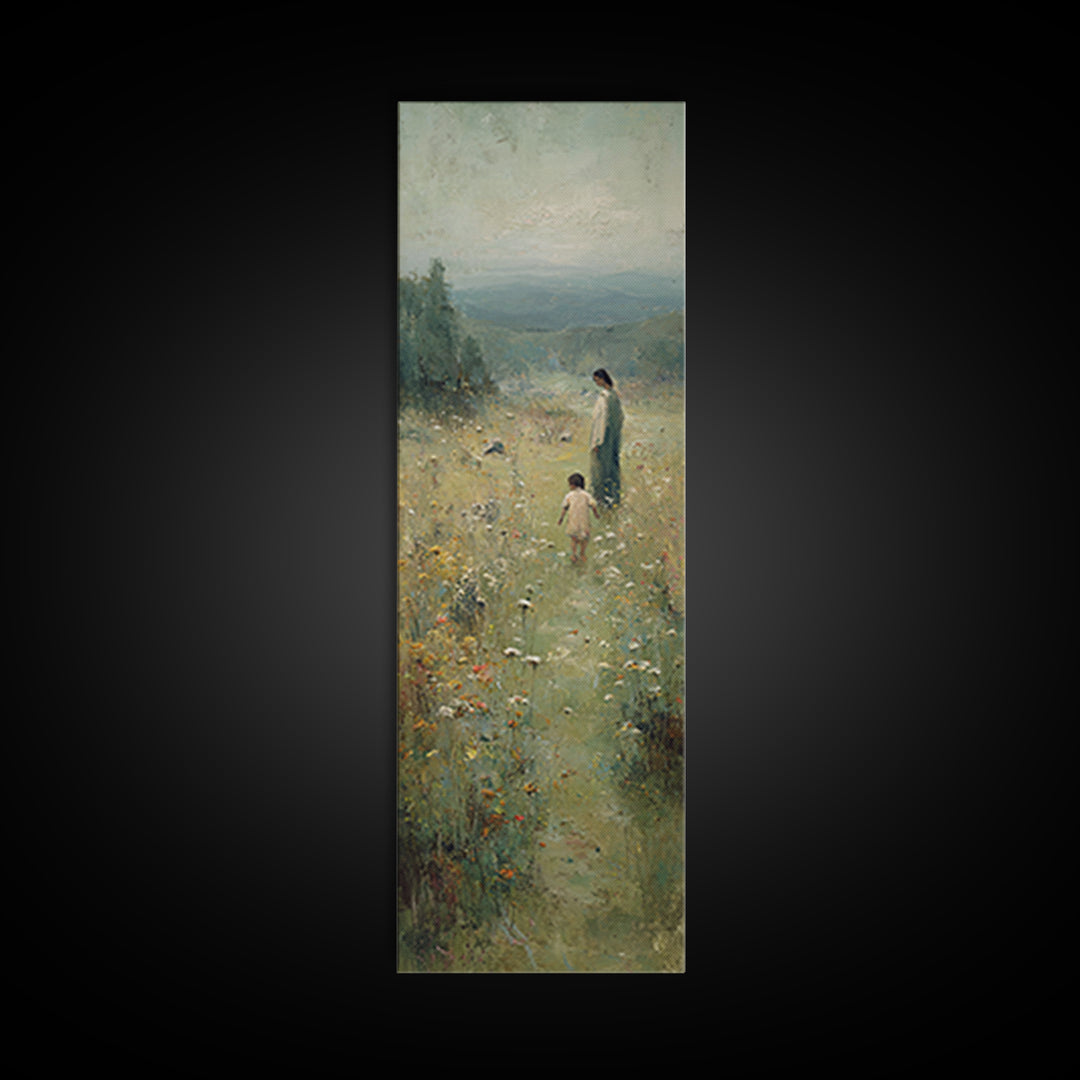 Garden Of Hope, Framed Canvas Print, Christian Wall Art, Jesus Painting, Christian Art Canvas, Tall Narrow Wall Art, Christian Decor