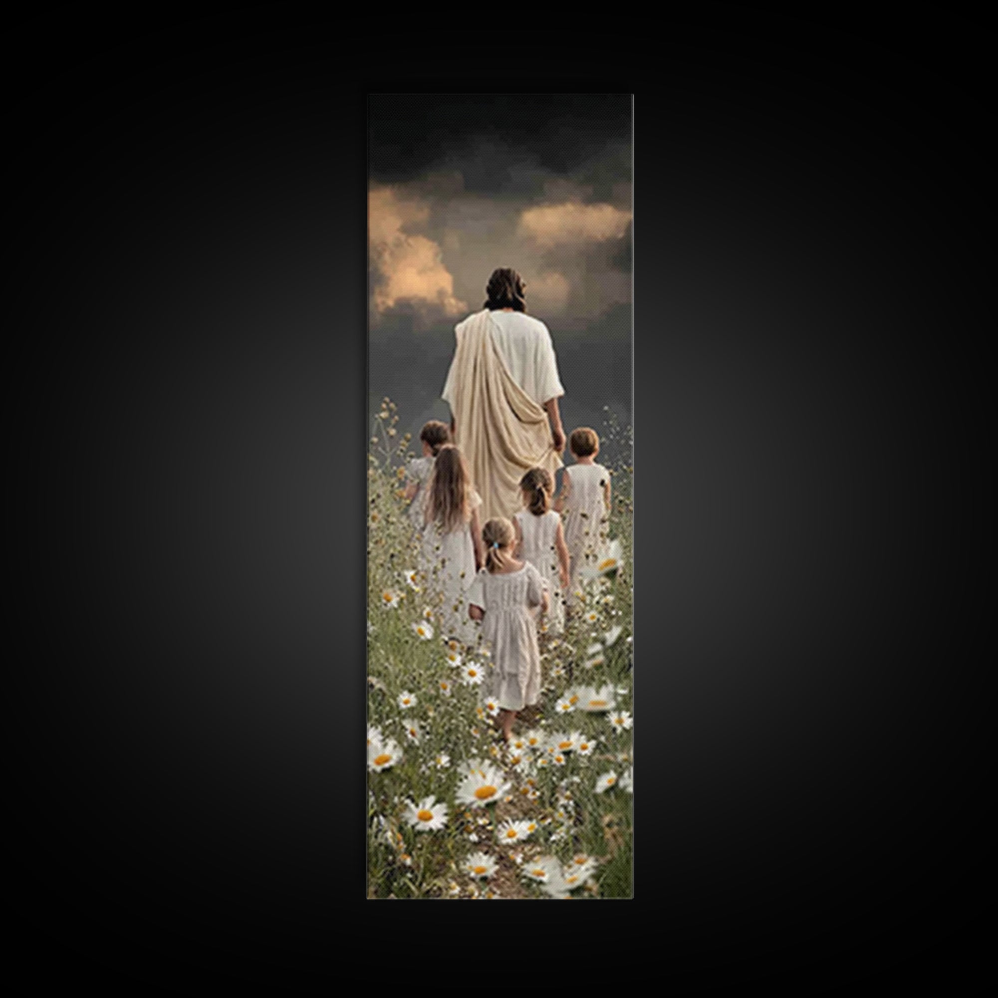 Walk In Faith | Framed Canvas Print | Christian Art Canvas | Christian Wall Art | Jesus Painting | Skinny Art