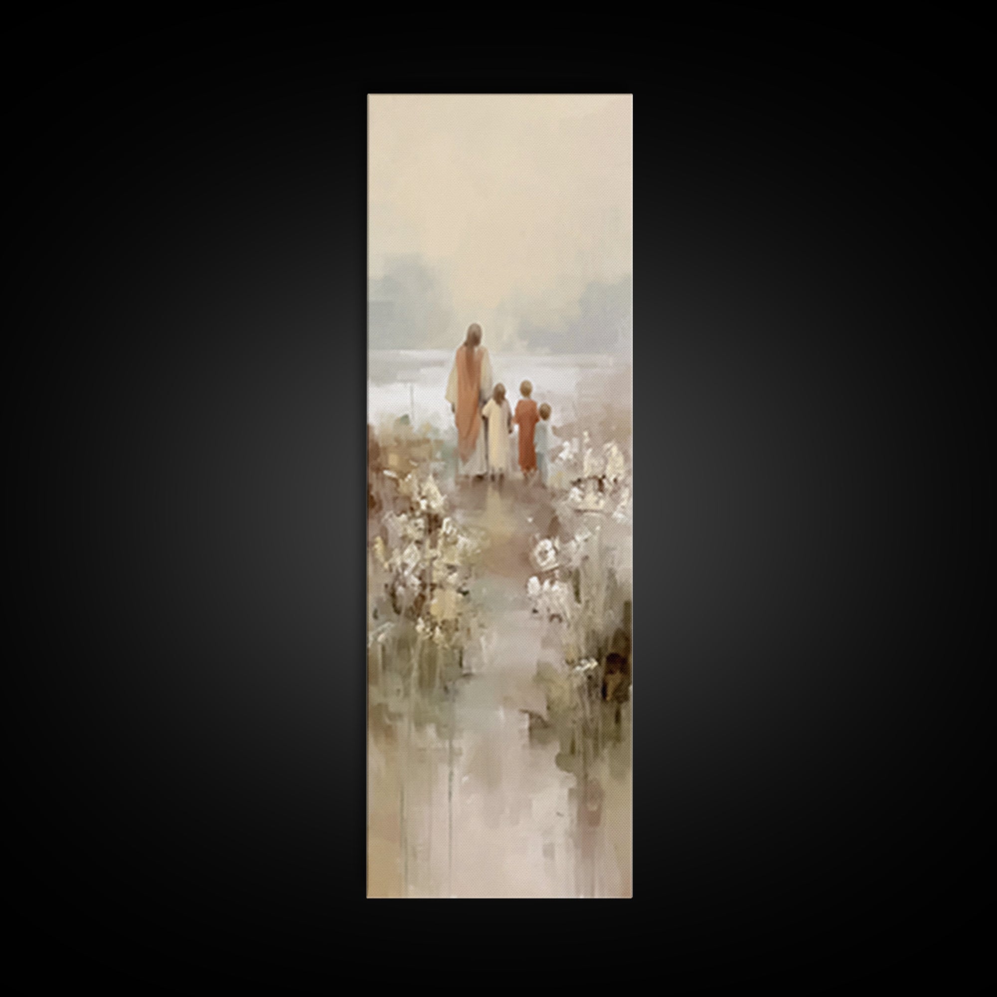 Fields Of Promise – Framed Canvas Print – Christian Wall Art – Christian Art Canvas – Jesus Painting – Tall Skinny Art Print