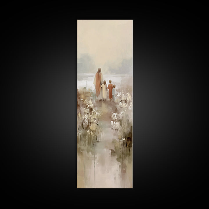 Fields Of Promise – Framed Canvas Print – Christian Wall Art – Christian Art Canvas – Jesus Painting – Tall Skinny Art Print