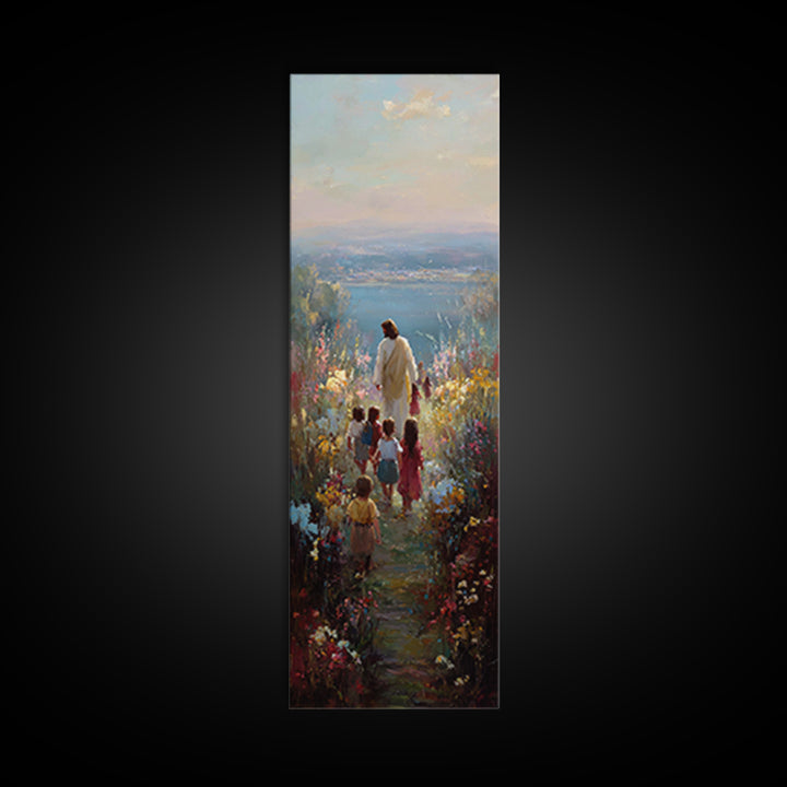 Horizon Of Peace, Framed Canvas Print, Christian Wall Art, Christian Art Canvas, Jesus Painting, Narrow Art