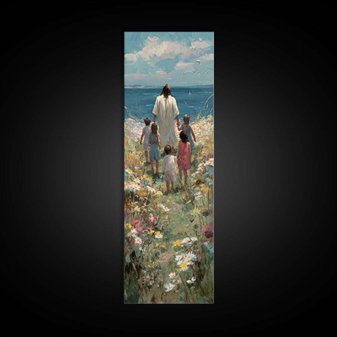 Children Of Light | Framed Canvas Print | Christian Wall Art | Christian Art Canvas | Jesus Painting | Tall Narrow Wall Art