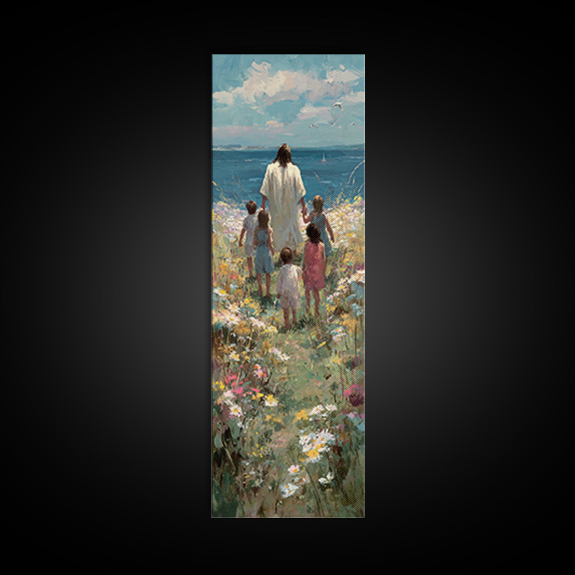 Children Of Light | Framed Canvas Print | Christian Wall Art | Christian Art Canvas | Jesus Painting | Tall Narrow Wall Art