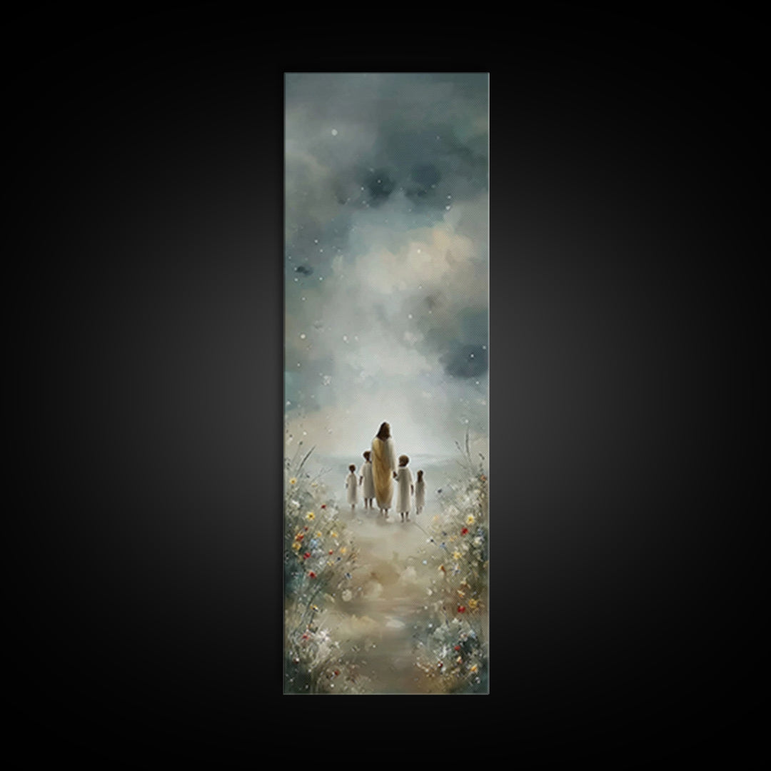 Heavenly Path – Framed Canvas Print – Christian Wall Art – Christian Art Canvas – Jesus Painting – Skinny Art – Christian Christmas Art