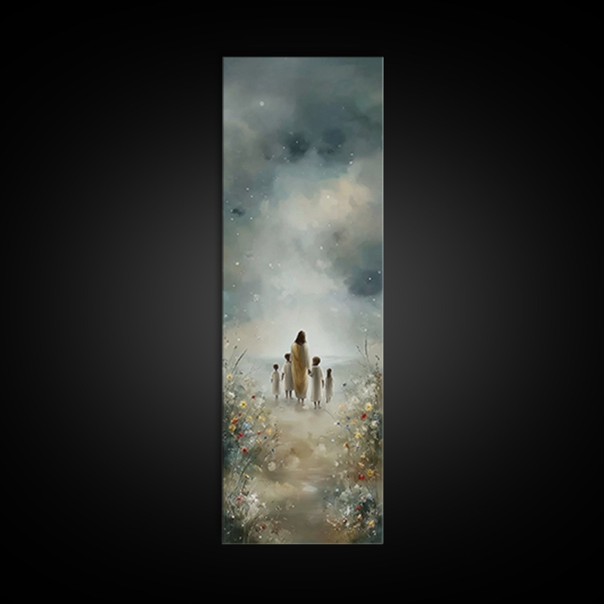 Heavenly Path – Framed Canvas Print – Christian Wall Art – Christian Art Canvas – Jesus Painting – Skinny Art – Christian Christmas Art