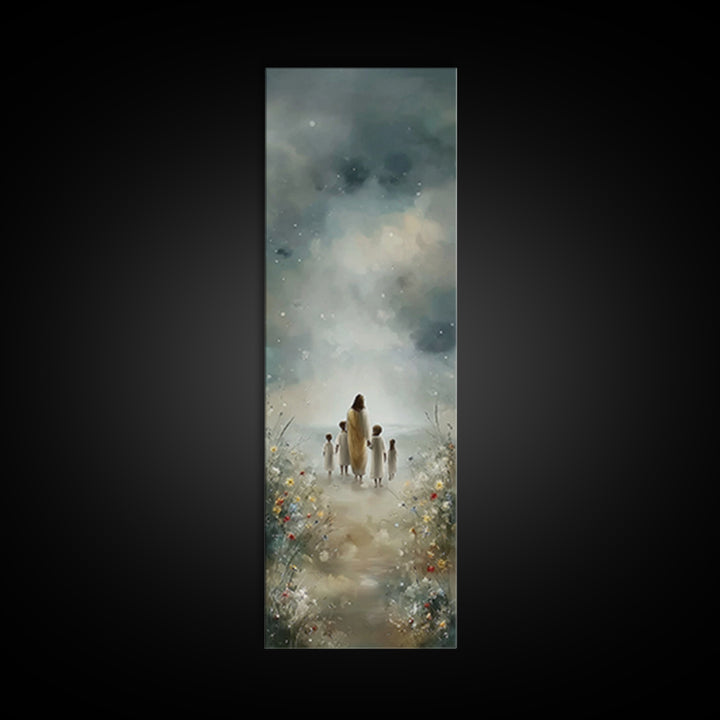 Heavenly Path – Framed Canvas Print – Christian Wall Art – Christian Art Canvas – Jesus Painting – Skinny Art – Christian Christmas Art