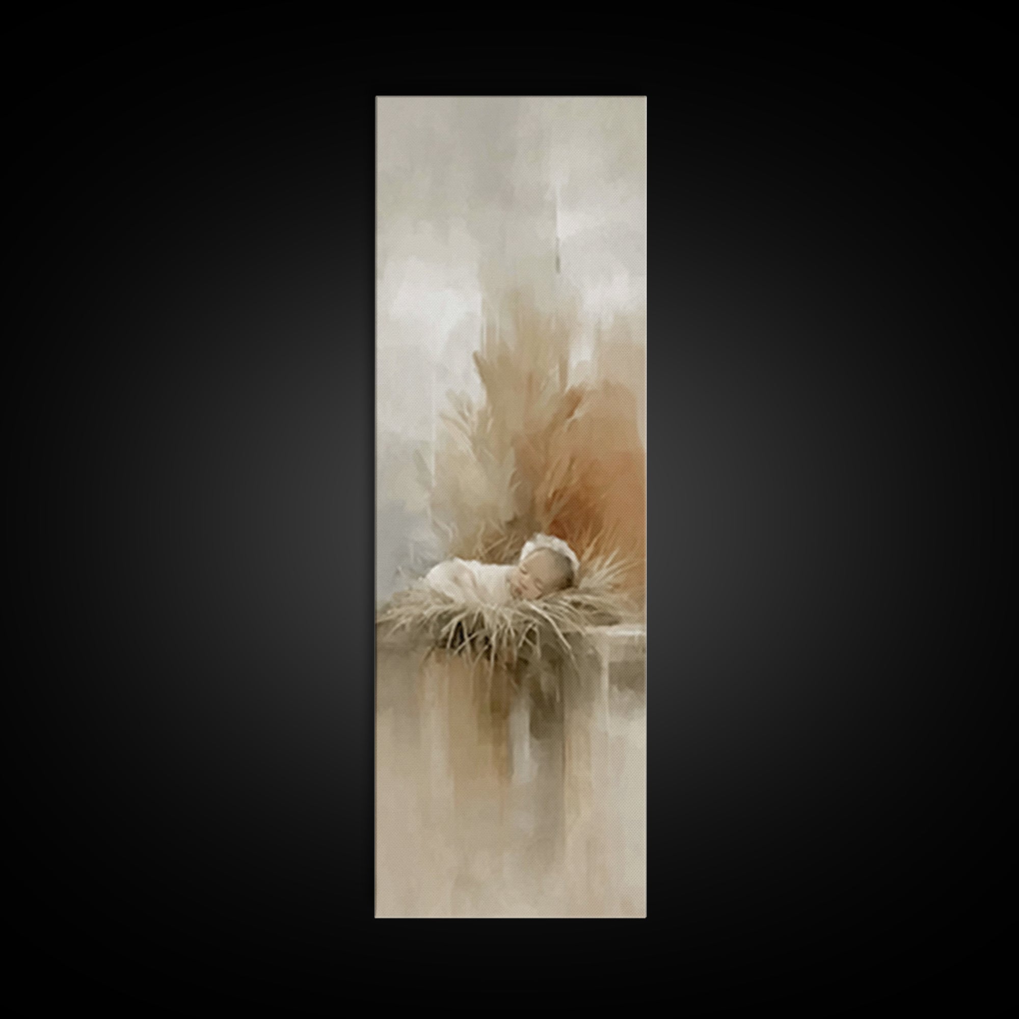 Heaven’s Gentle Gift | Framed Canvas Print | Christian Wall Art | Christian Art Canvas | Jesus Painting | Tall Narrow Wall Art