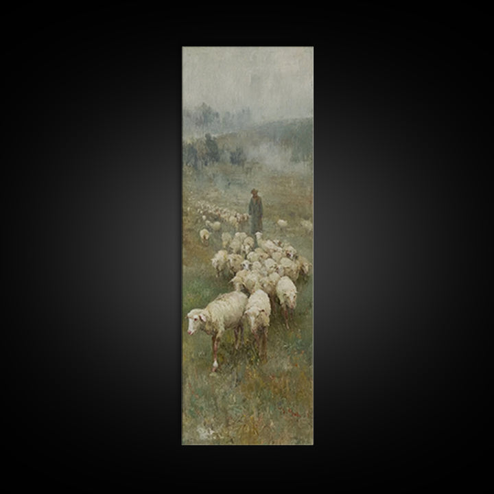 Gentle Shepherd Path – Framed Canvas Print – Christian Wall Art – Jesus Painting – Narrow Art – Christian Christmas Art – Christian Decor F