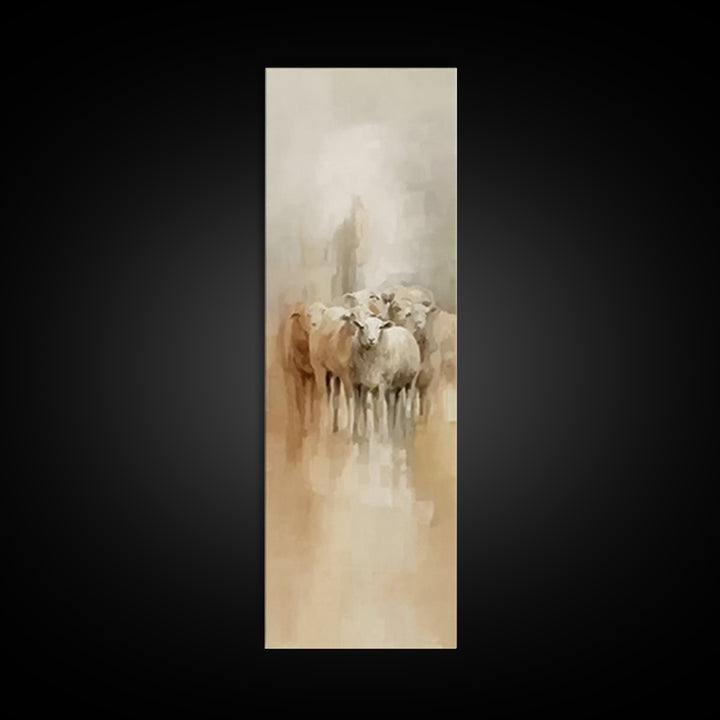 Holy Quiet Field | Framed Canvas Print | Christian Art Canvas | Tall Narrow Wall Art | Jesus Painting | Christian Christmas Art | Christian