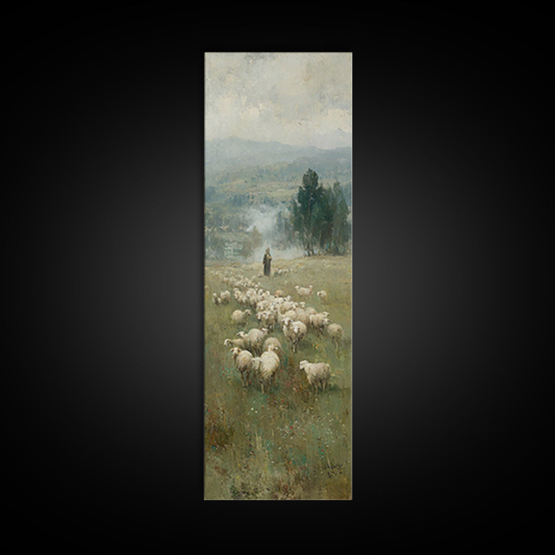 Blessed Quiet Hills – Framed Canvas Print – Christian Wall Art – Christian Art Canvas – Skinny Art – Jesus Christmas Art – Christian Decor