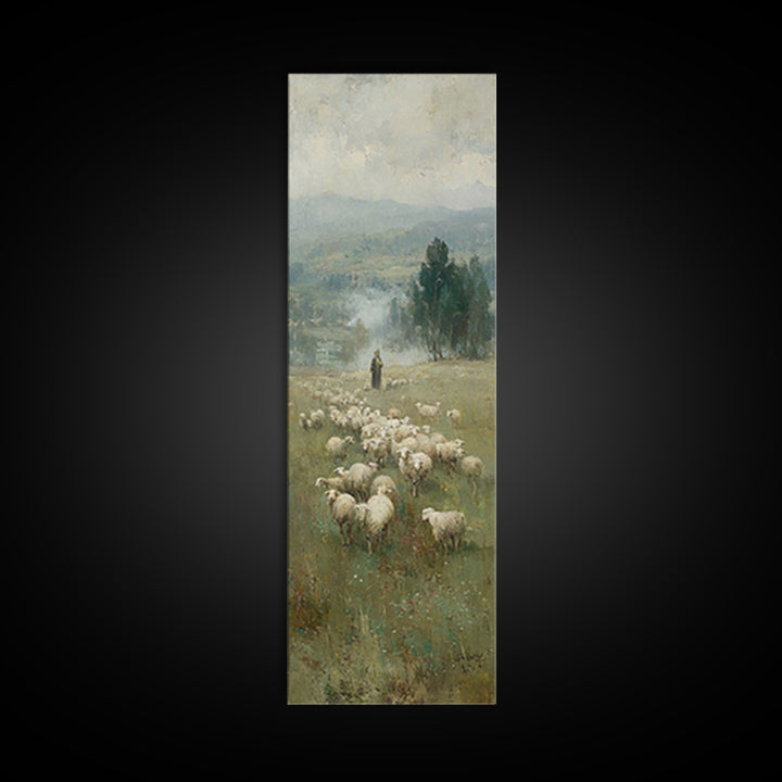Blessed Quiet Hills – Framed Canvas Print – Christian Wall Art – Christian Art Canvas – Skinny Art – Jesus Christmas Art – Christian Decor