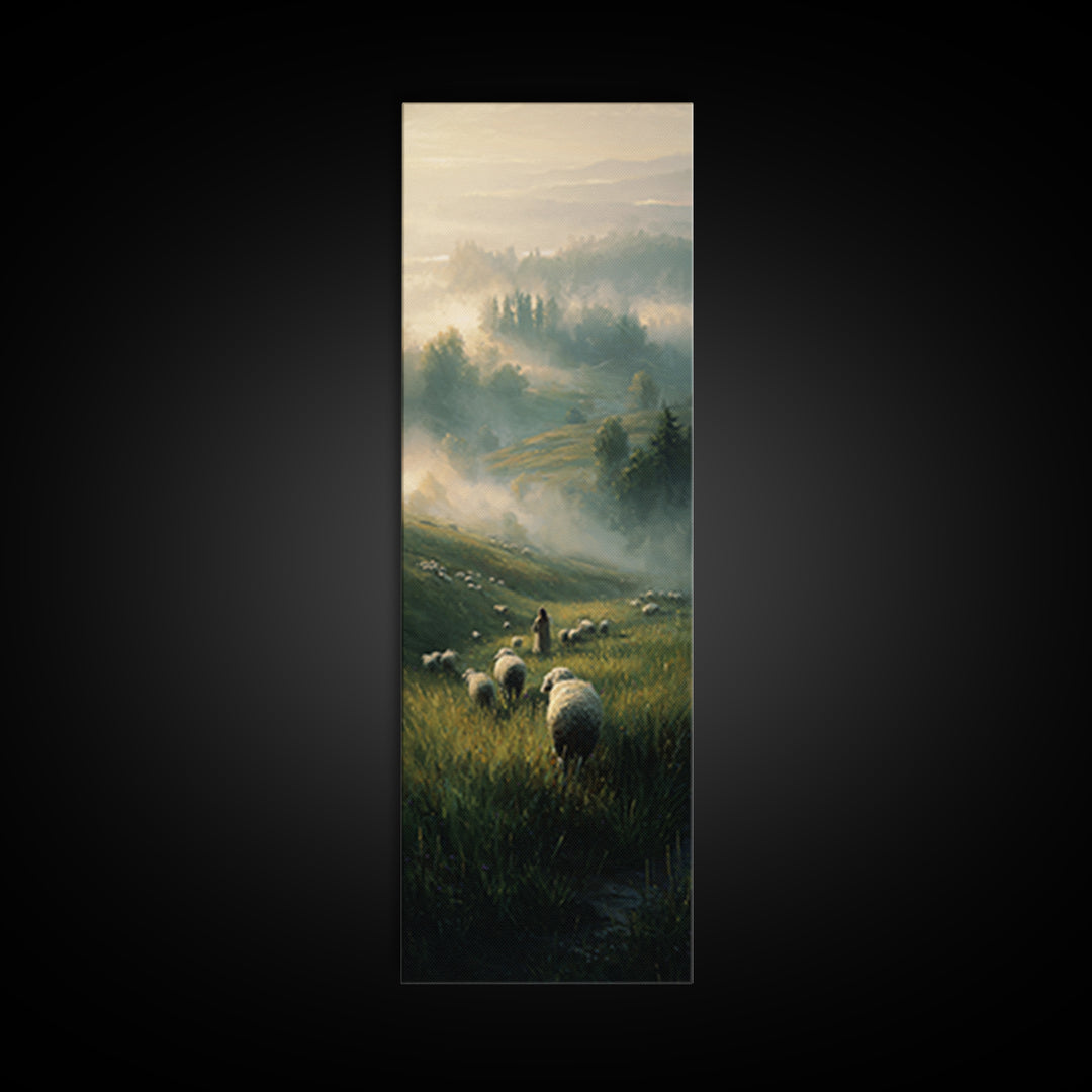 Garden Of Hope – Framed Canvas Print – Christian Art Canvas – Jesus Painting – Christian Wall Art – Tall Skinny Art Print – Christian Chris