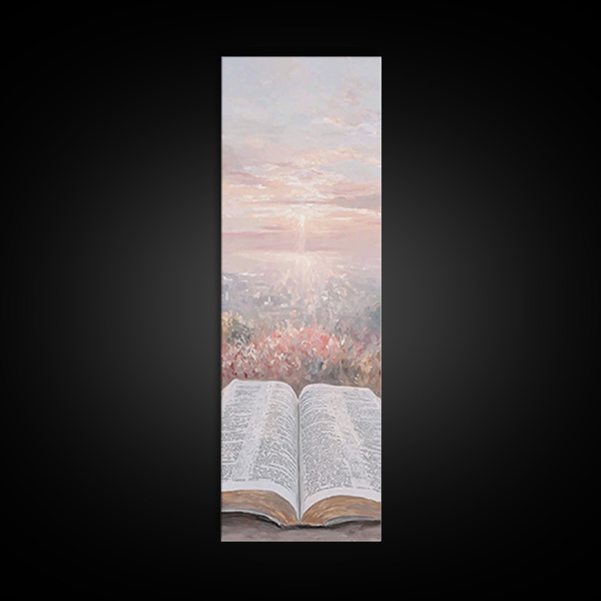 Dawn Of Scripture – Framed Canvas Print – Narrow Art – Christian Art – Christian Art Canvas – Christian Wall Art – Christmas Art – Christia