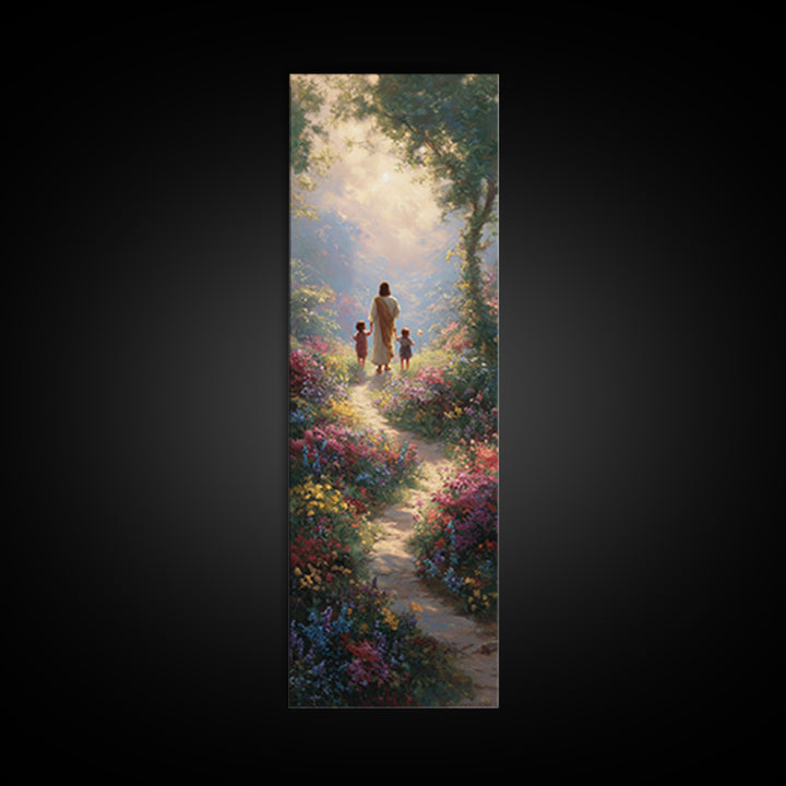 Heavenward Path – Framed Canvas Print – Christian Wall Art – Jesus Painting – Christian Art Canvas – Tall Narrow Wall Art – Christian Chris