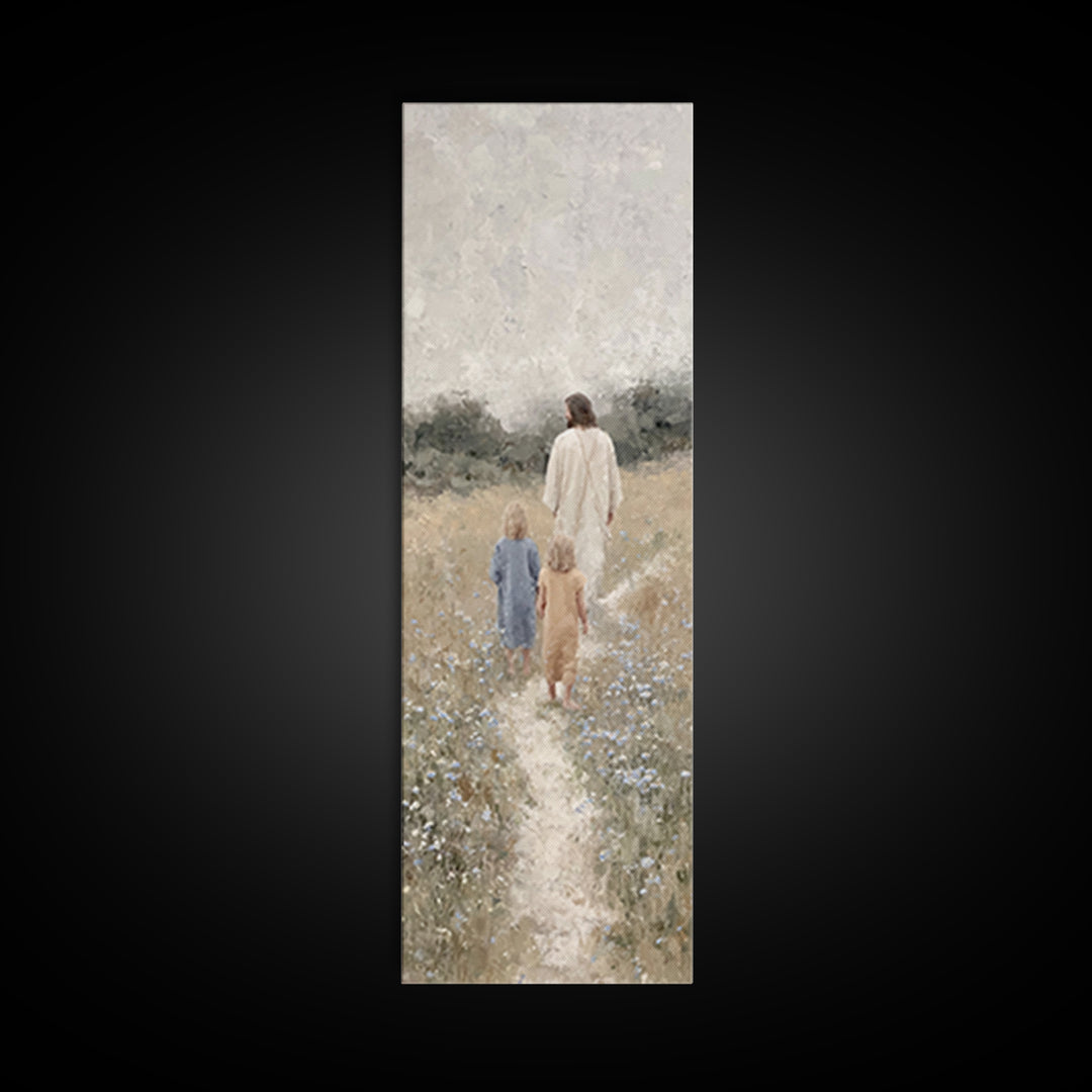 Garden Of Hope – Framed Canvas Print – Christian Wall Art – Tall Skinny Art Print – Jesus Painting – Christian Art Canvas – Christmas Art