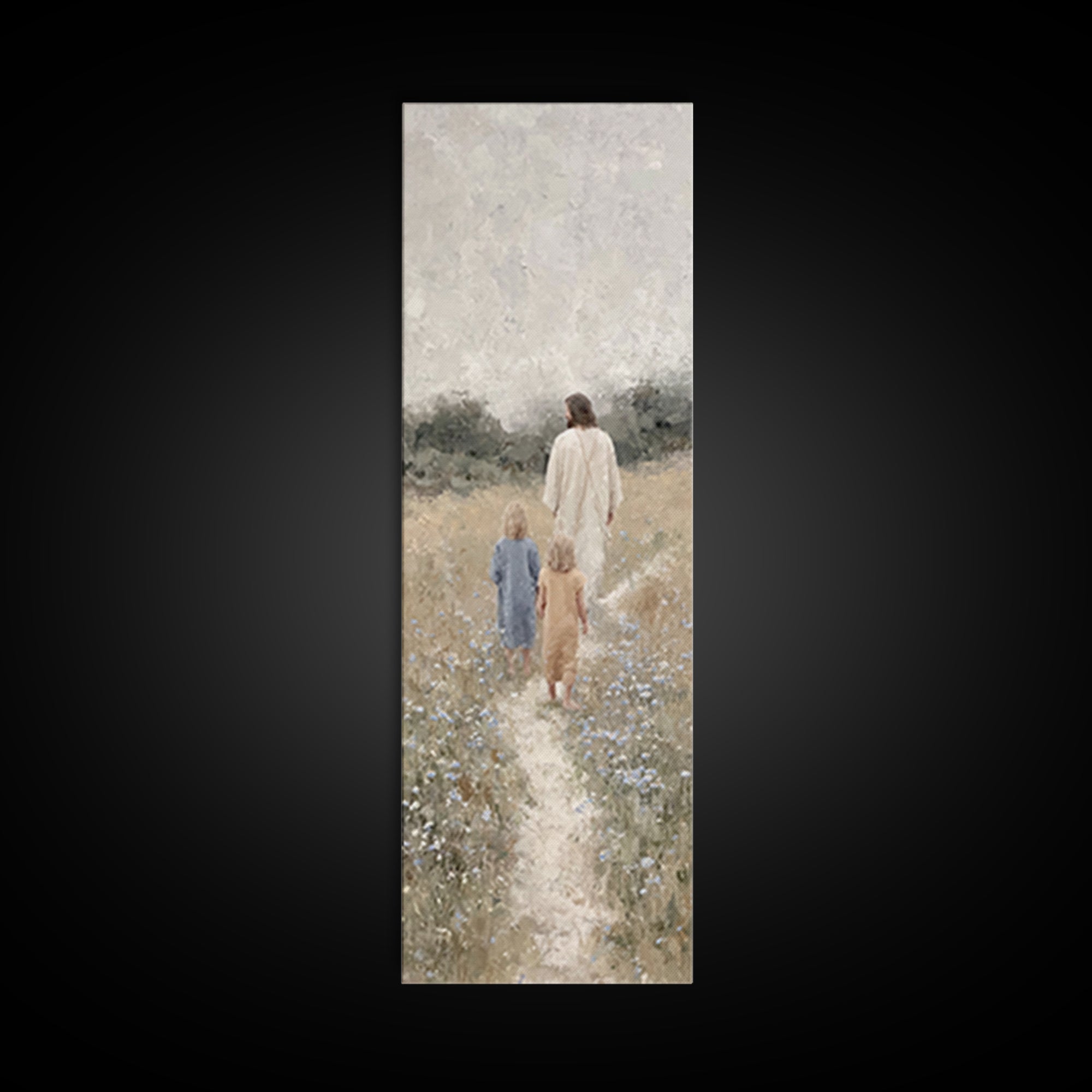 Garden Of Hope – Framed Canvas Print – Christian Wall Art – Tall Skinny Art Print – Jesus Painting – Christian Art Canvas – Christmas Art