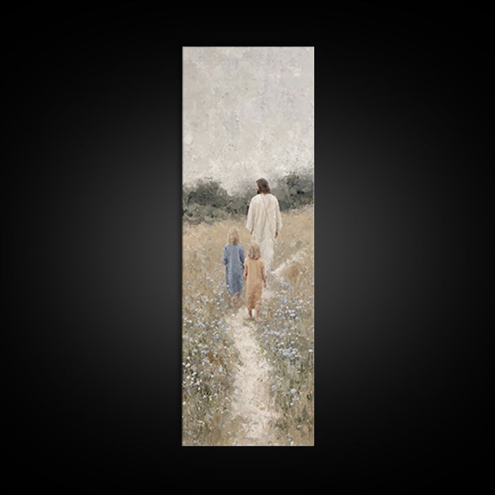 Garden Of Hope – Framed Canvas Print – Christian Wall Art – Tall Skinny Art Print – Jesus Painting – Christian Art Canvas – Christmas Art
