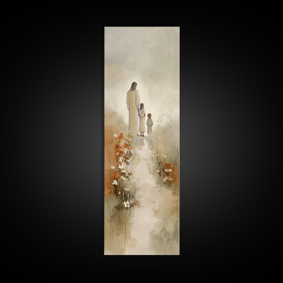 Graceful Stillness, Framed Canvas Print, Christian Art Canvas, Tall Narrow Wall Art, Christian Wall Art, Jesus Painting, Christmas Art