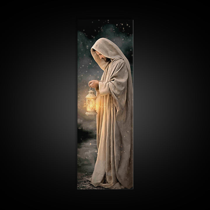 Path Of Warmth – Framed Canvas Print – Christian Wall Art – Christian Art Canvas – Jesus Painting – Skinny Art – Modern Christian Art – Nar