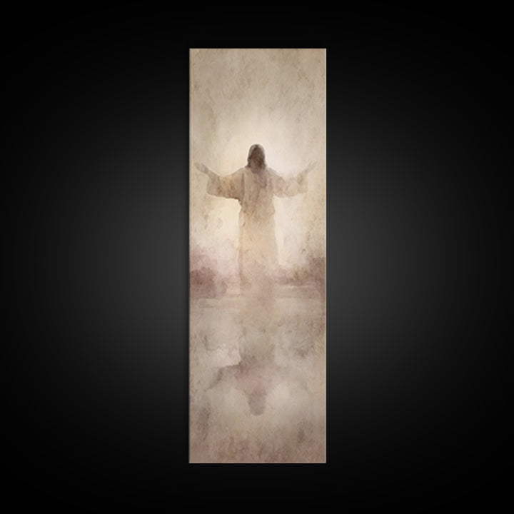 Radiant Dawn Calm | Framed Canvas Print | Narrow Art | Christian Art Canvas | Jesus Painting | Christian Christmas Art | Modern Christian A