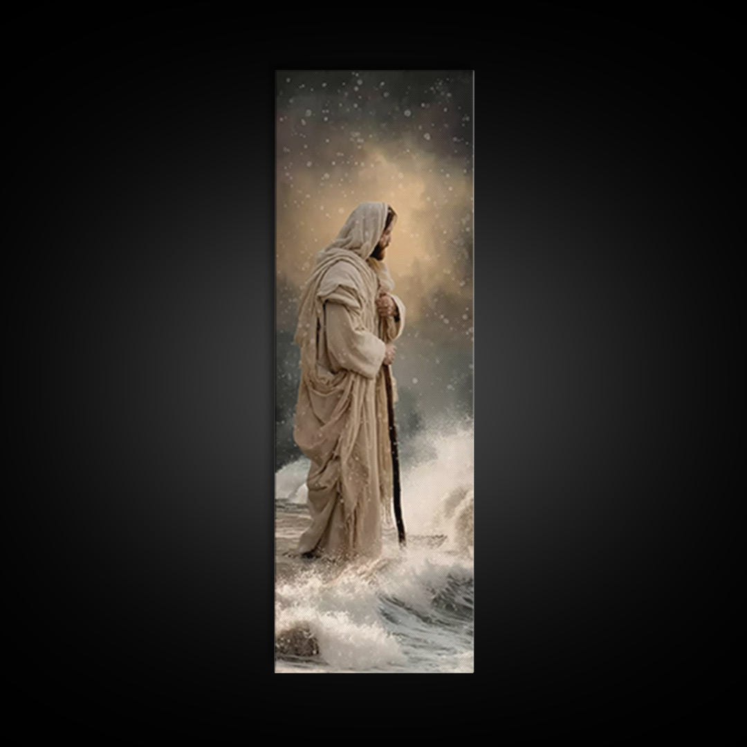 Stormless Horizon Light – Framed Canvas Print – Skinny Art – Jesus Painting – Christian Art – Christian Wall Art – Christian Christmas Art