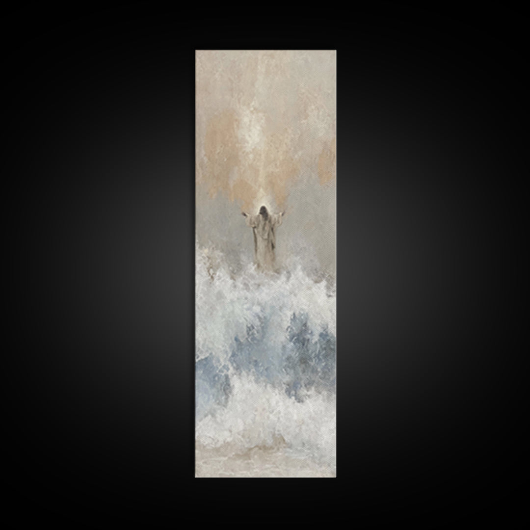 Radiant Messiah – Framed Canvas Print – Narrow Art – Christian Art – Jesus Painting – Christian Canvas – Christmas Wall Art