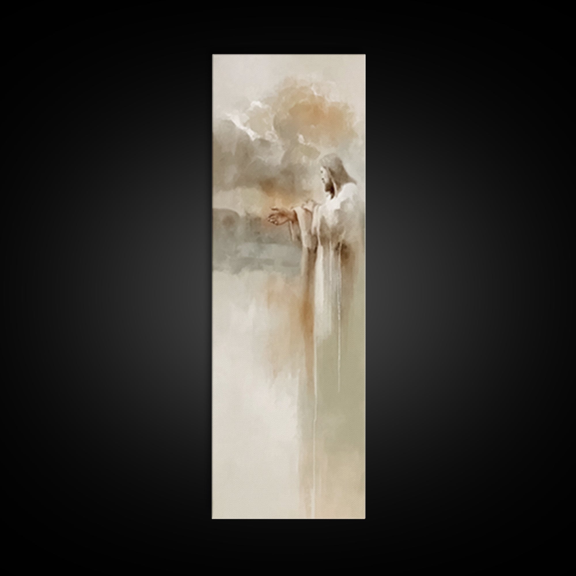 Clouds of Mercy – Framed Canvas Print – Tall Narrow Wall Art – Christian Art Work – Jesus Painting – Christian Gift – Christmas Art