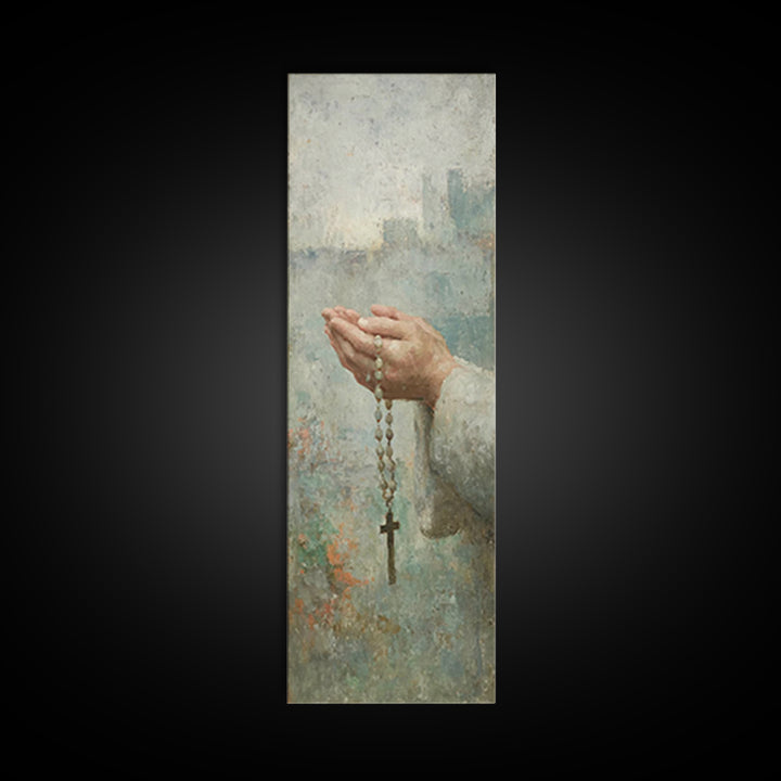 Hands Of Devotion – Framed Canvas Print – Christian Art Canvas – Christian Wall Art – Narrow Art – Christian Art – Christian Decoration – C
