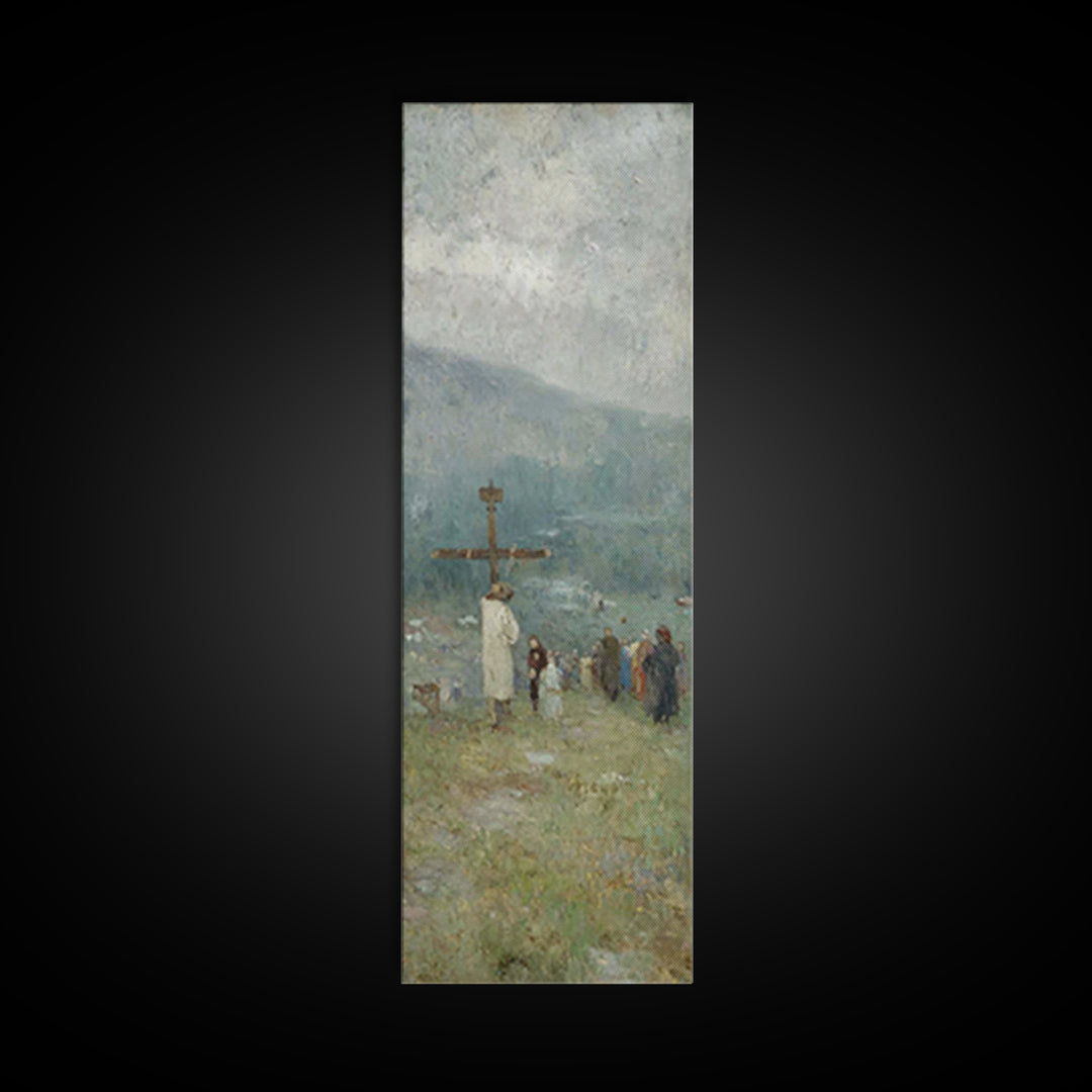 Pilgrim Of Grace | Framed Canvas Print | Christian Wall Art | Jesus Painting Canvas | Skinny Art | Christian Christmas Art | Christian Deco