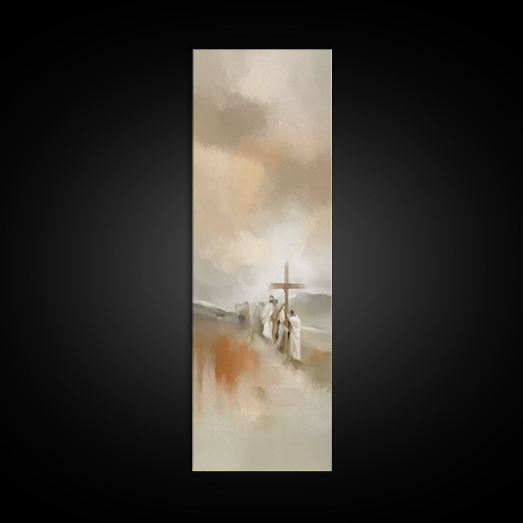 Silent Compassion | Framed Canvas Print | Christian Art Canvas | Jesus Painting | Tall Narrow Wall Art | Christian Gift Ideas | Christian A