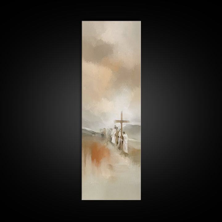 Silent Compassion | Framed Canvas Print | Christian Art Canvas | Jesus Painting | Tall Narrow Wall Art | Christian Gift Ideas | Christian A