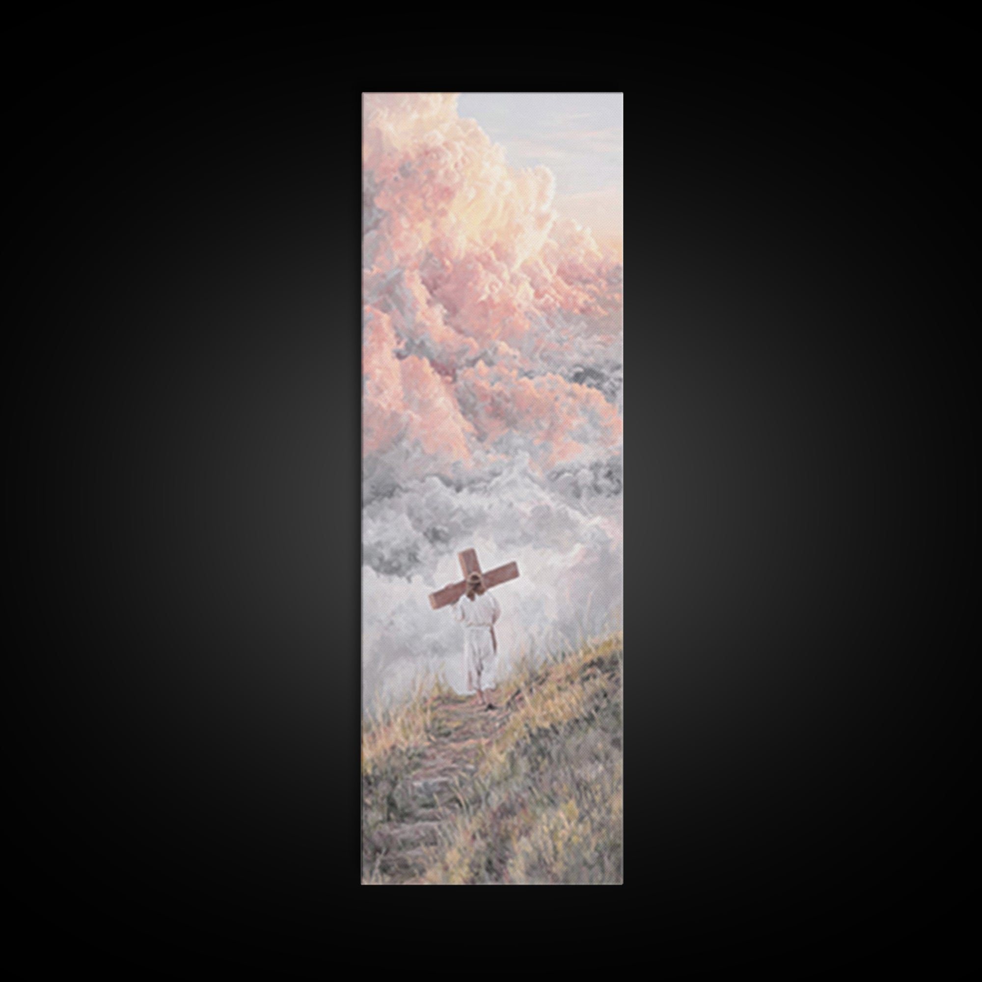 Gentle Embrace – Framed Canvas Print – Christian Wall Art – Jesus Painting Canvas – Skinny Art – Christian Art Print – Christian Christmas