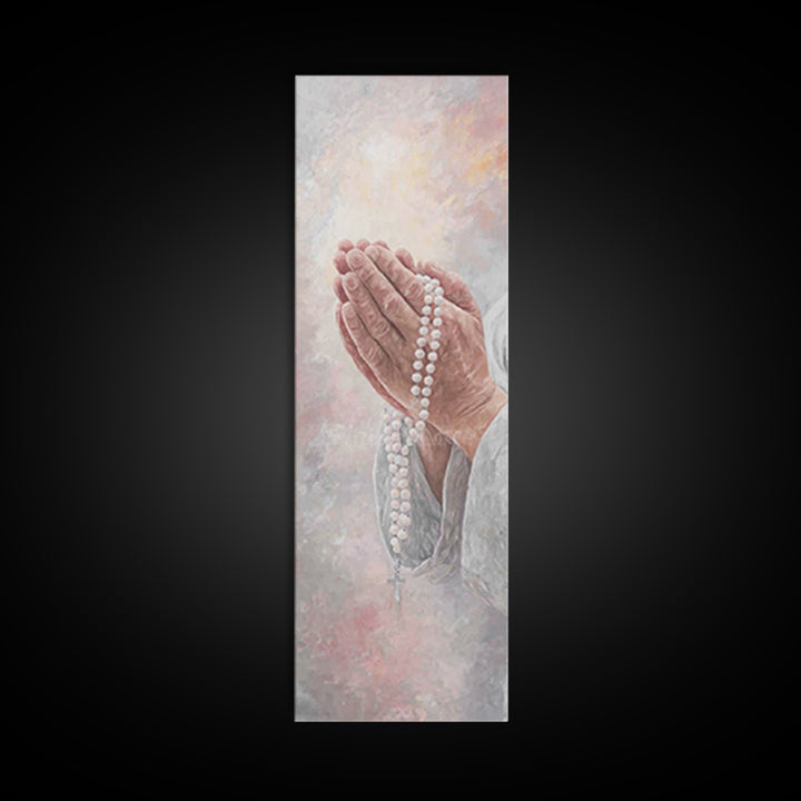 Prayerful Light – Framed Canvas Print – Christian Art – Christian Art Canvas – Skinny Art – Christian Wall Art – Christian Gift Ideas – Chr