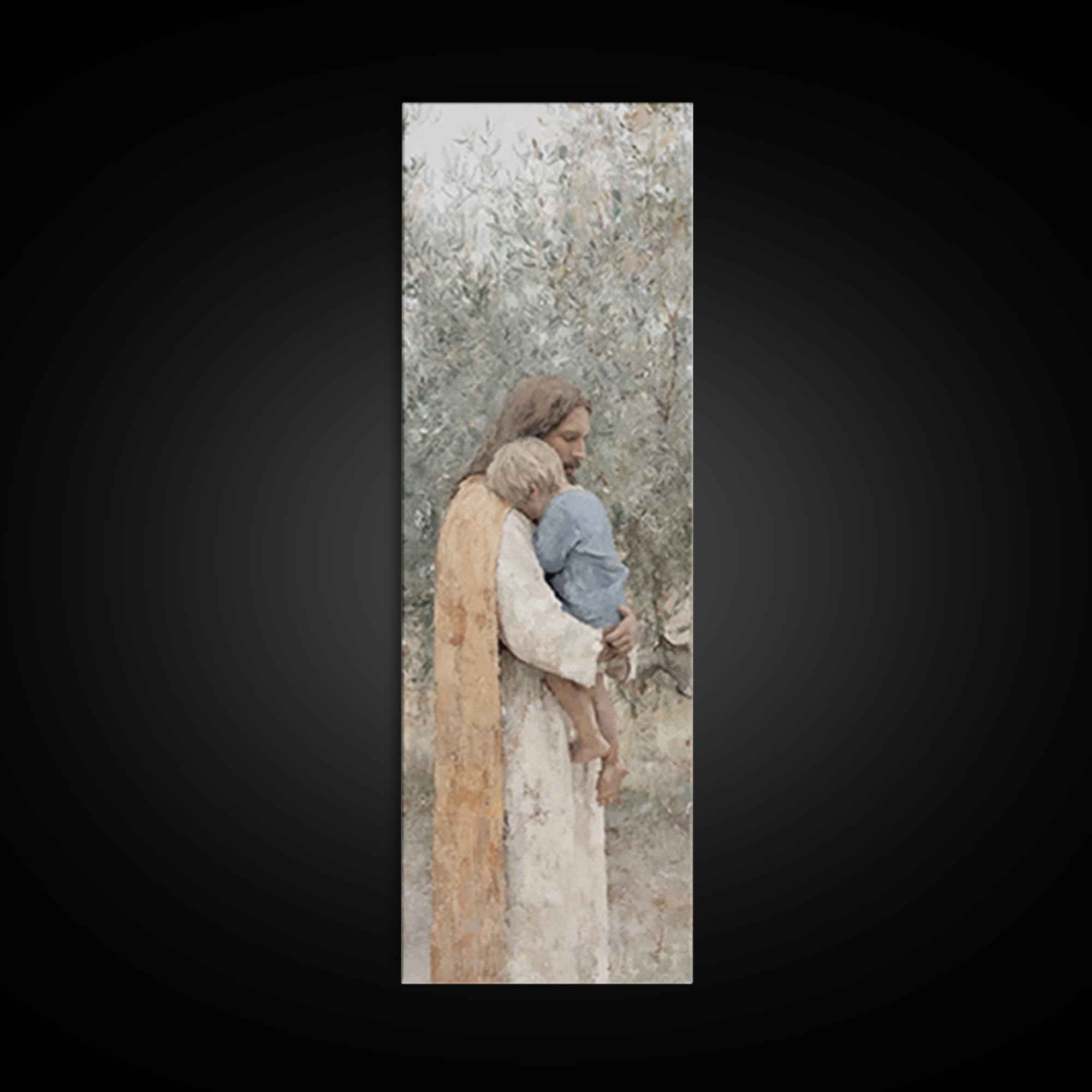 Heavenward Path – Framed Canvas Print – Christian Art Canvas – Jesus Painting – Tall Narrow Wall Art – Christian Decor – Christmas Canvas W