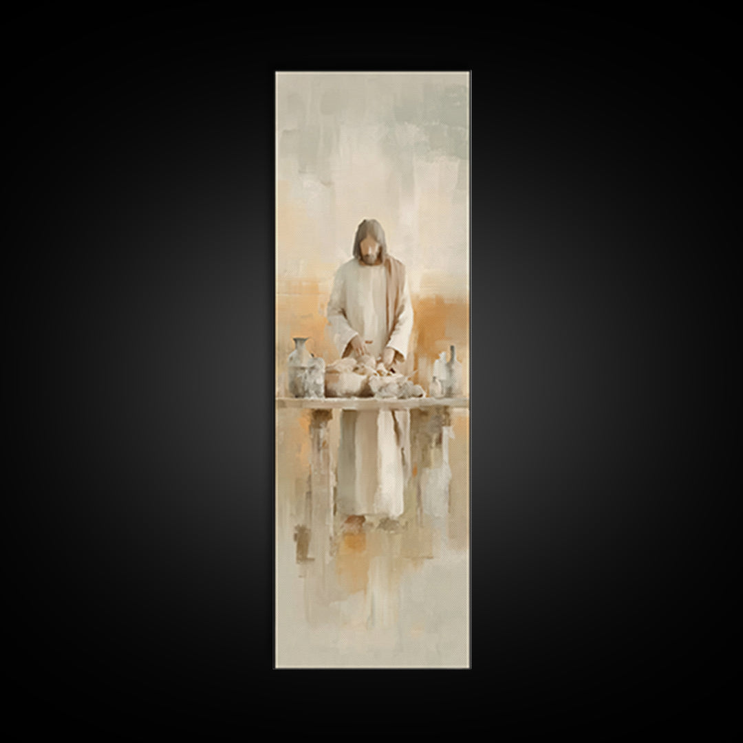 Gathering Of Light | Framed Canvas Print | Christian Wall Art | Christian Art Canvas | Jesus Painting | Tall Skinny Art Print | Christian C