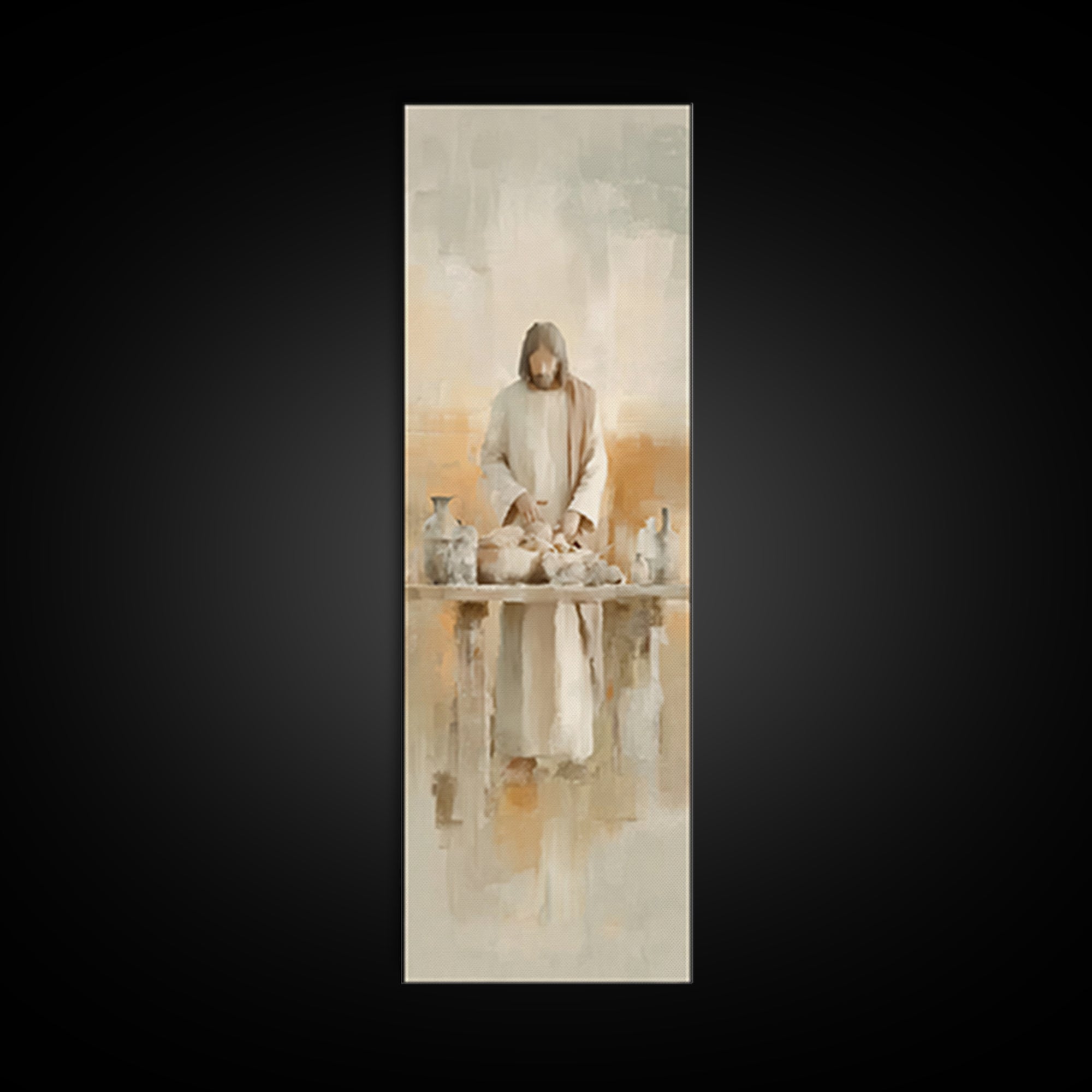 Gathering Of Light | Framed Canvas Print | Christian Wall Art | Christian Art Canvas | Jesus Painting | Tall Skinny Art Print | Christian C