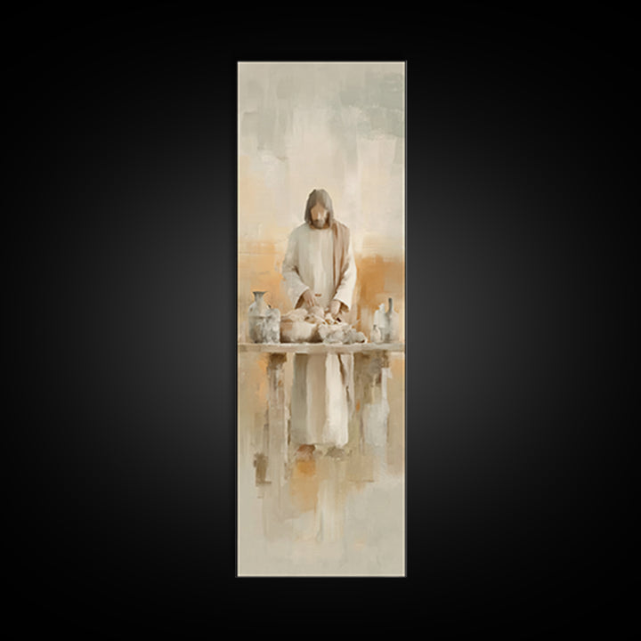Gathering Of Light | Framed Canvas Print | Christian Wall Art | Christian Art Canvas | Jesus Painting | Tall Skinny Art Print | Christian C