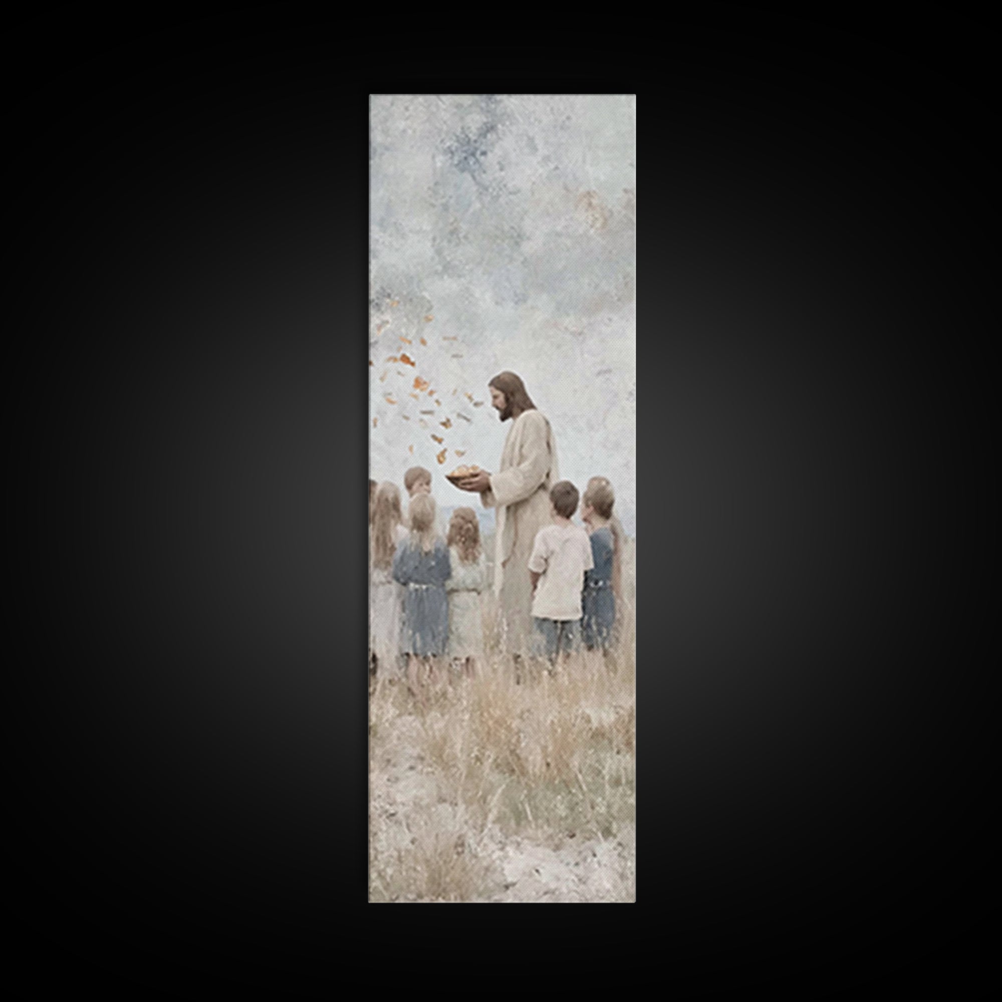 Heaven’s Little Ones – Framed Canvas Print – Jesus Painting – Christian Wall Art – Christian Art Canvas – Modern Christian Art – Christian